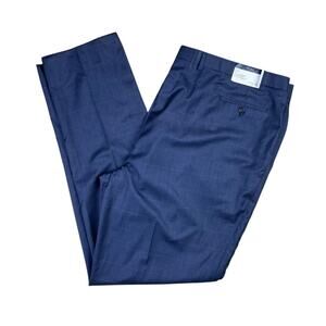Ralph Lauren NWT *UNALTARED* 52x56 Blue Checkered Flat Front Slacks Suit Pants
